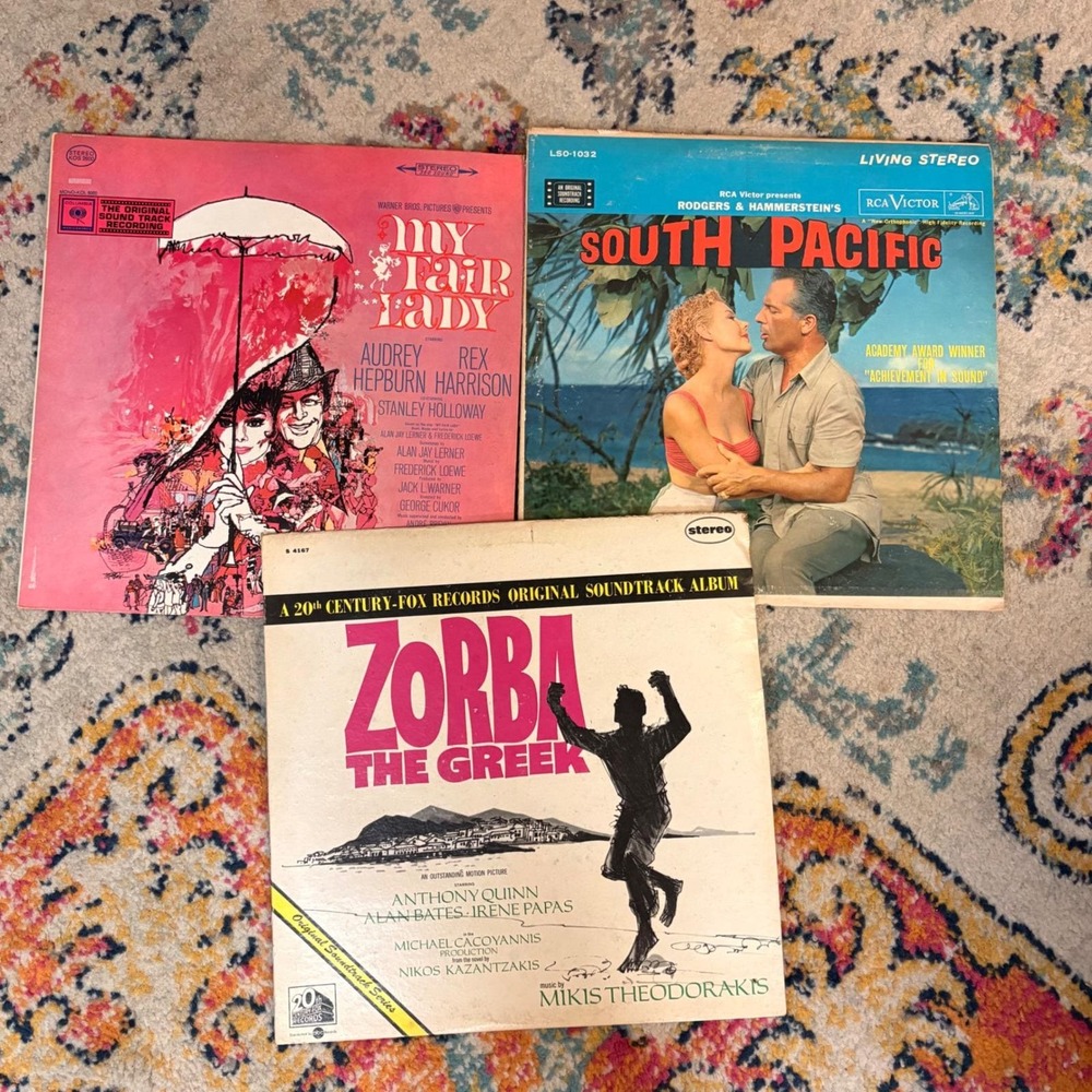 Vintage Broadway Soundtrack LP Lot My Fair Lady South Pacific Zorba Greek